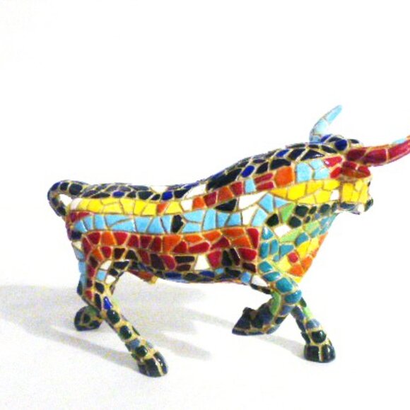 Unique MOSIAC TILE Bull Multi Color RIDING BULL Collection Bull RIDING DERBY - Picture 3 of 5